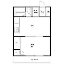 ハミルトンプラザ 1DKの間取図画像