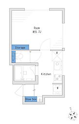 K.Mホワイトハイツ 1Kの間取図画像