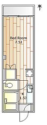 ハイツオカモト 1Kの間取図画像