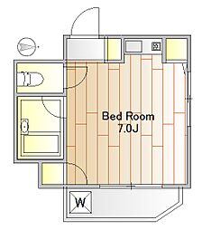 エムアイヒルズ ワンルームの間取図画像