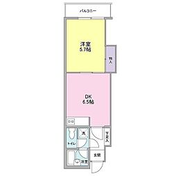 目黒ガーデン 1DKの間取図画像