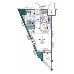 コンシェリア蒲田 1Kの間取図画像