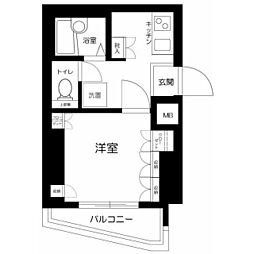 アヴィニティー品川戸越 1Kの間取図画像
