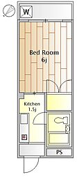 アパートメントイノウ 1Kの間取図画像