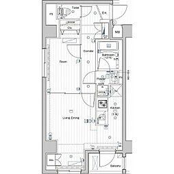 PREMIUMCUBE大井町#mo 1LDKの間取図画像