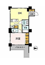 カスタリア目黒鷹番 1LDKの間取図画像