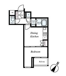 ビバリーホームズ目黒鷹番 1階1DKの間取り