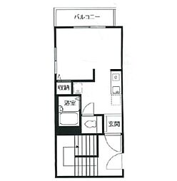 テル代官山 2階1Kの間取り