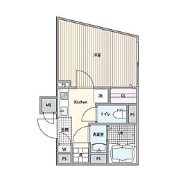 エルファーロ代々木上原IV 2階1Kの間取り