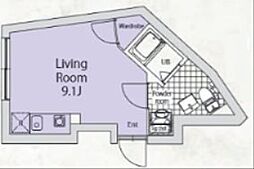 nozomio premier目黒 2階ワンルームの間取り