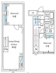 CREATIF学芸大学 1階2LDKの間取り