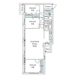 CREATIF学芸大学 3LDKの間取図画像
