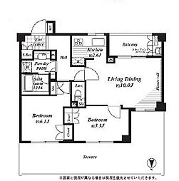 ジェイパーク目黒III 2階2LDKの間取り