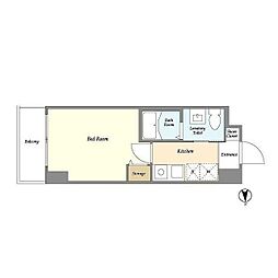 グリーンリーフ新綱島 1Kの間取図画像