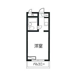 ユースフル祐天寺No.1 ワンルームの間取図画像