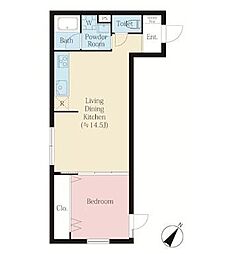 世田谷区下馬5丁目マンション 1LDKの間取図画像