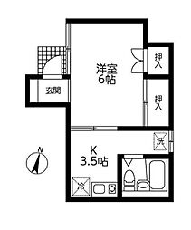 ジュネス目黒 1Kの間取図画像