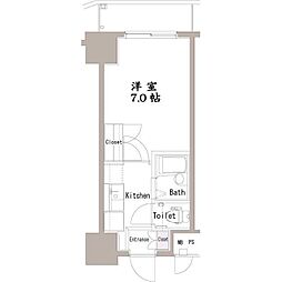 ヴェローナメグロ 1Kの間取図画像