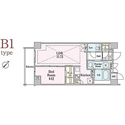 MAISON　SENZOKUIKE 1階1LDKの間取り
