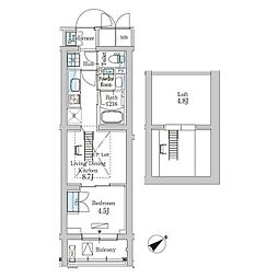 パークアクシス北千束MOCXION 1階1LDKの間取り