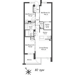 ザ・ケンジントン・レジデンス上池台 1階3LDKの間取り
