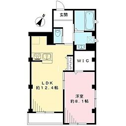 セント・モリス 1階1LDKの間取り