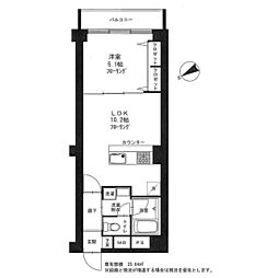 NICハイム石川台 2階1LDKの間取り