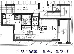 さわやか田園調布南 1階ワンルームの間取り