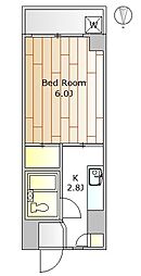 松林堂SK第2 3階1Kの間取り