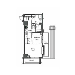 プライムアーバン長原上池台 7階1DKの間取り