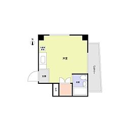 グリーンヒルズ良II 3階ワンルームの間取り