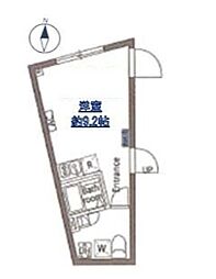 アヴァンタージュ大井町 2階ワンルームの間取り