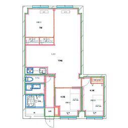 大森ハイツ 6階3LDKの間取り