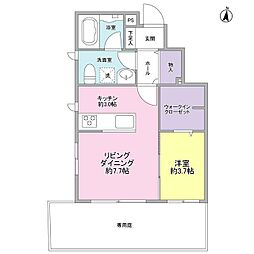 ツェルマット 1階1LDKの間取り