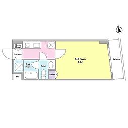 ヘリテイジ品川 1階1Kの間取り