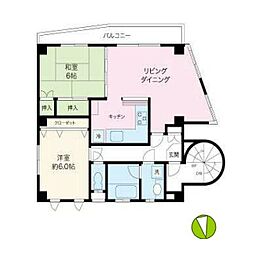 プレッサント学芸大学 2階2LDKの間取り