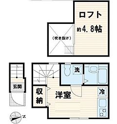 GRACE中延 2階ワンルームの間取り