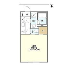 ペリドットMIKI 1階1Kの間取り
