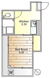 佐藤ビル 1Kの間取図画像