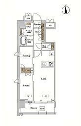 RJRプレシア蒲田 2LDKの間取図画像