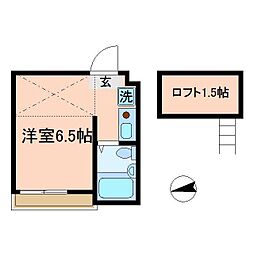 イルビラージュ蒲田 ワンルームの間取図画像