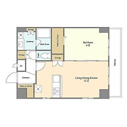 Primal品川西大井 1LDKの間取図画像