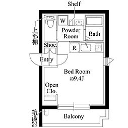 CASA PIAZZA 品川イースト ワンルームの間取図画像