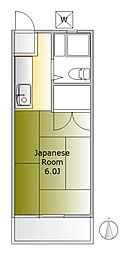 せんぞくトキワコーポ 1Kの間取図画像