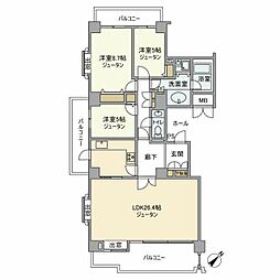 パークハウス多摩川南壱番館 3LDKの間取図画像