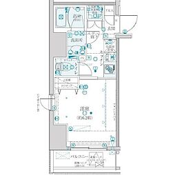 クレイシア五反田駅前 1Kの間取図画像