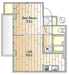 NKハイツ 1LDKの間取図画像