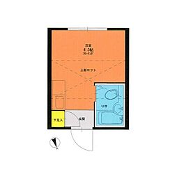 ハイテラス石川台A棟 ワンルームの間取図画像
