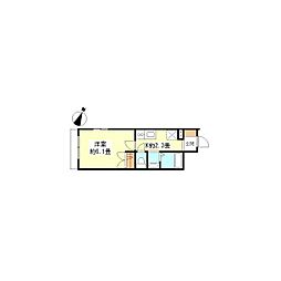 Eco石川台 1Kの間取図画像