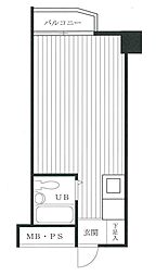 セントヒルズ目黒 ワンルームの間取図画像